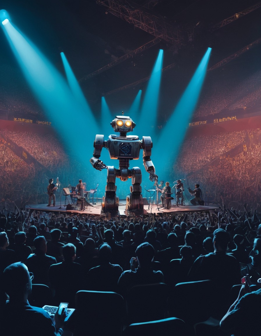 robot, concert, mechanical beings, music, entertainment, robots