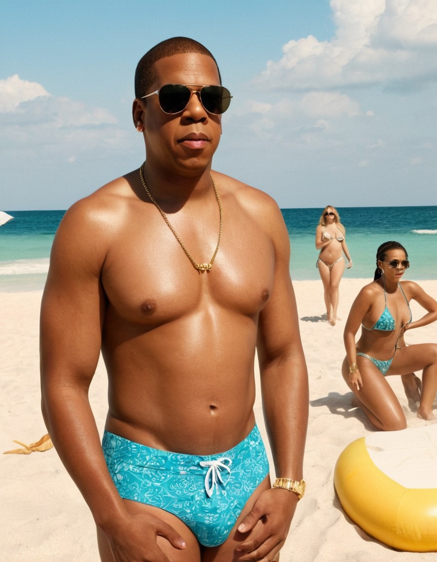 jay-z, beach, sun, swimsuit, music artist, celebrity