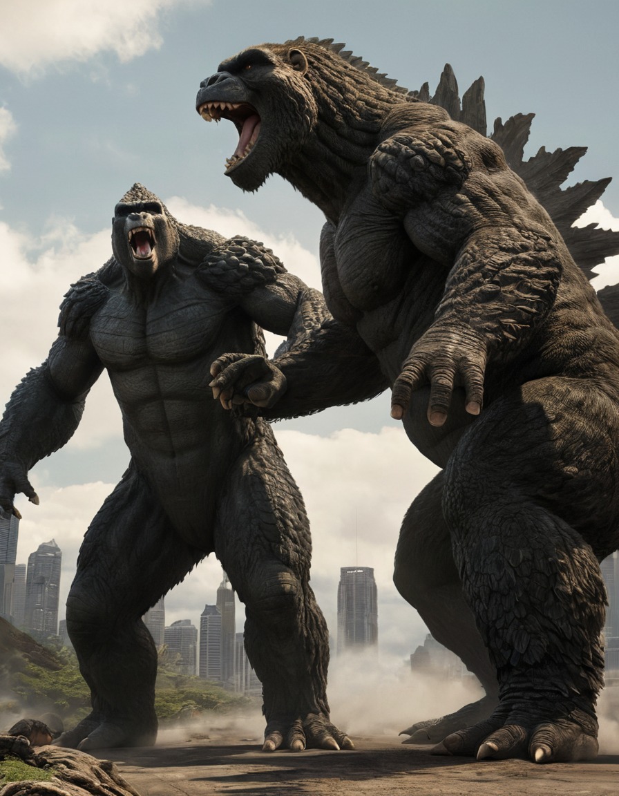 godzilla, king kong, movie, monster, clash, kong