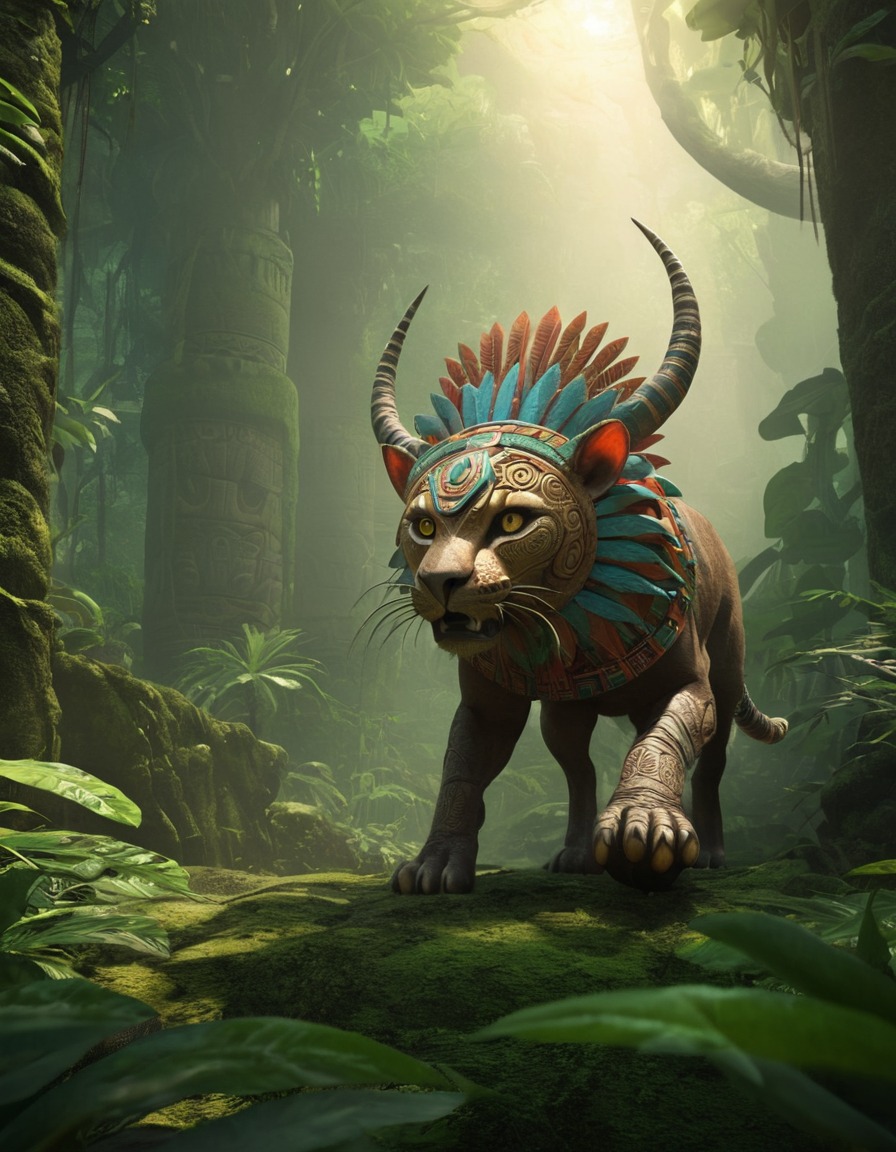 ahuizotl, aztec, jungle, mystical, creature