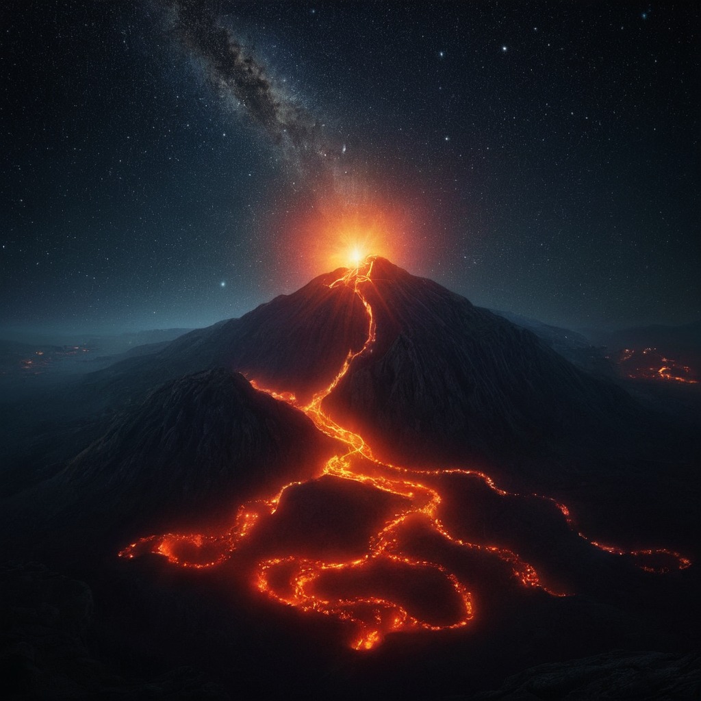 digitalart, conceptart, drama, photography, beauty, fantasyart, wallpaper, ancient, fog, blacksky, darksky, dramaticsky, epic, eruption, lavaflow, naturalphenomenon, nightsky, sky, space, volcano, moltenlava, volcaniclandscape, natureatnight, dailychallenge, naturepower, fieryglow, mountainvolcano, volcanoatnight