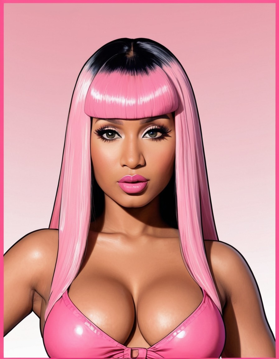 nicki minaj, painting, comical, art, funny, celebrity, pop culture