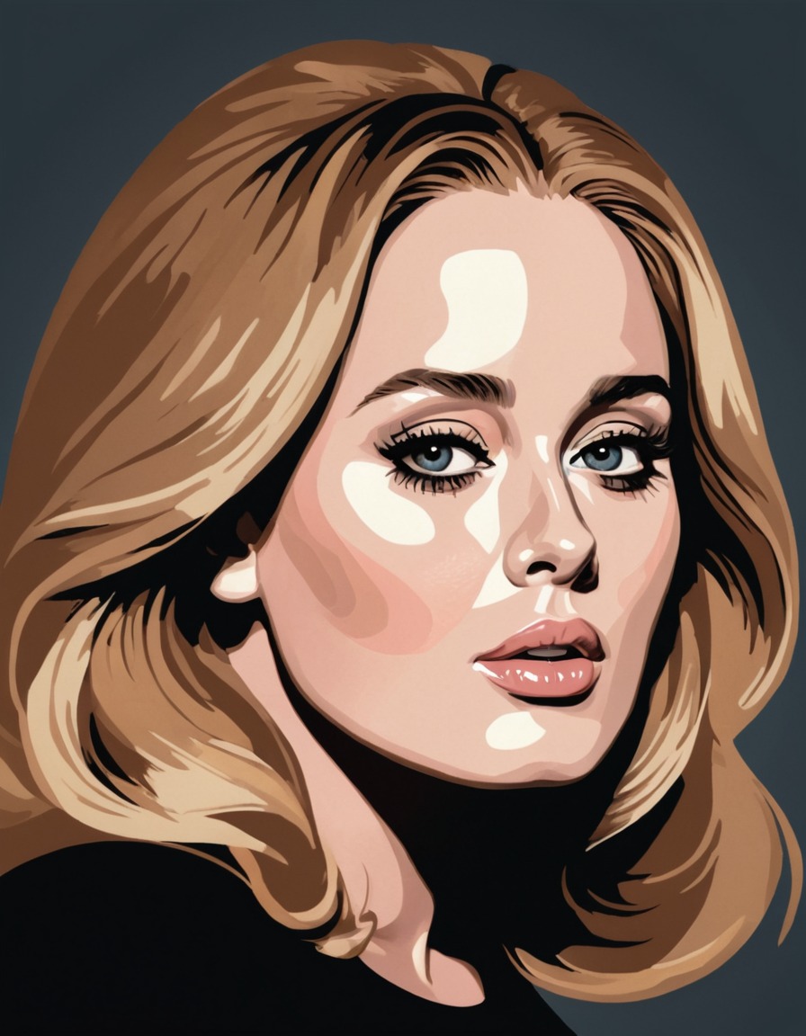 adele, portrait, artwork, album cover, singer, musician