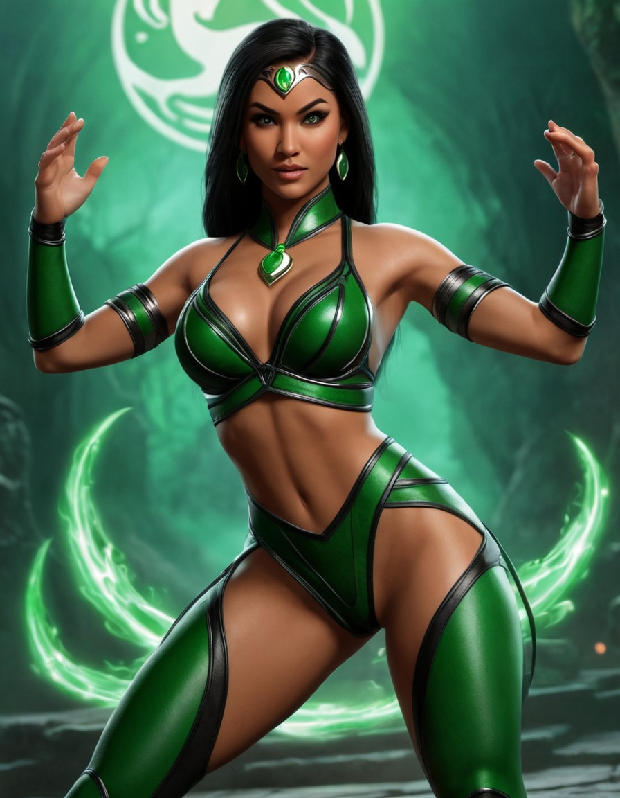 mortal kombat, fighting games, jade, female character, kombatant, action-packed, video games