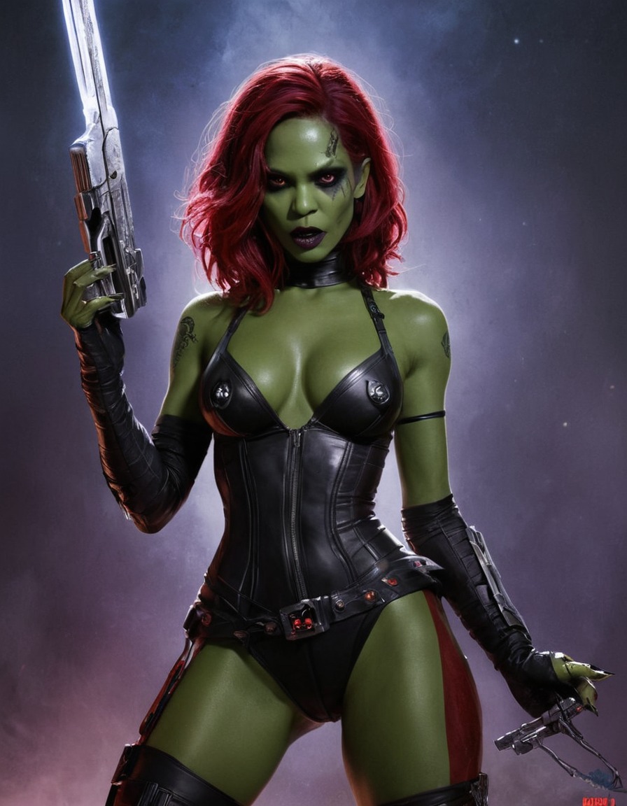 vampire, gamora, guardians of the galaxy, marvel, superhero, transformation