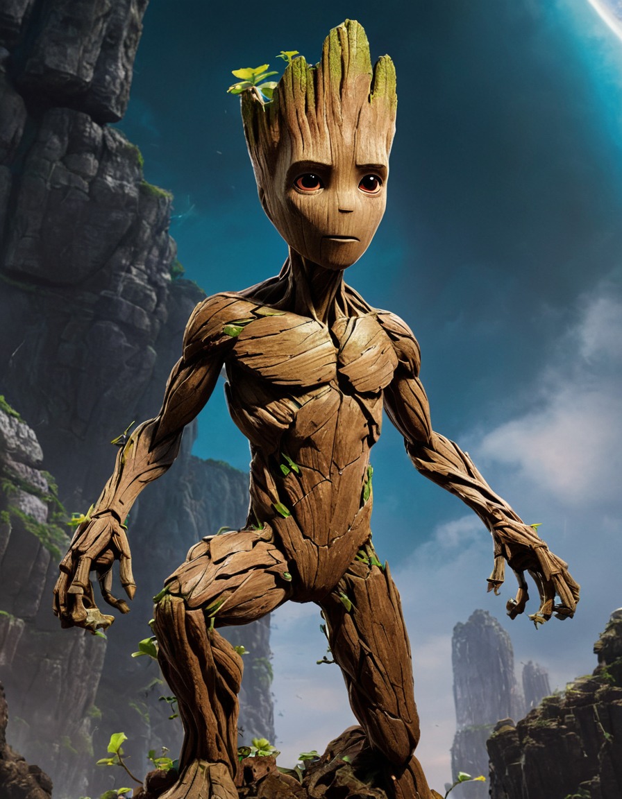 groot, superhero, powerful, unique, marvel, tree-like humanoid, fictional character, anime