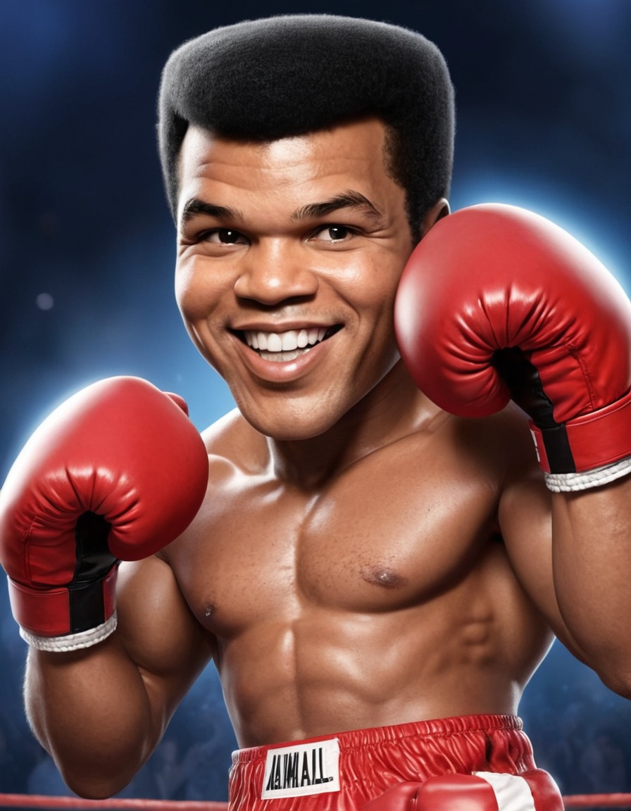 sports, boxing, caricature, muhammad ali, humor, funny