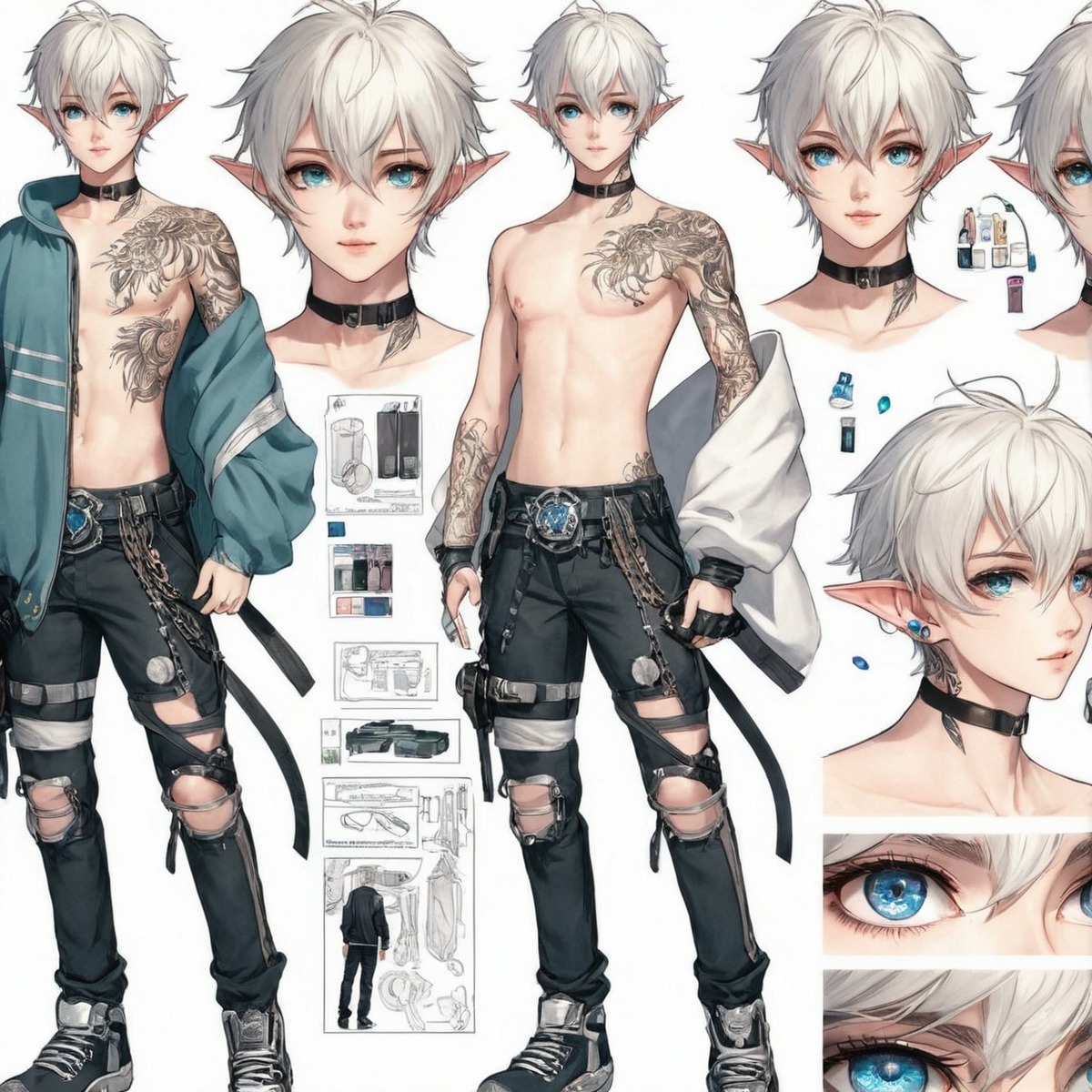 characterdesign, adoptable, adoptablesopen, characterconcept, adoptableauction, referencesheet, animeboy, malecharacter, digitalart, anime, originalcharacter, adoptables, animestyle, attractive, attractivemen, cuteadorable, elfboy, elfears, idol, man, manga, mangastyle, pinkhair, roleplay, tattoo, aiart, adoptadoptable, adoptableboy, idol_outfit, tattoedboy