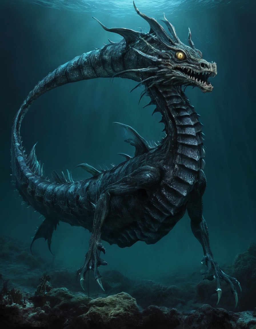 sea monster, mythical creature, legendary beast, dragon, sea, mythology