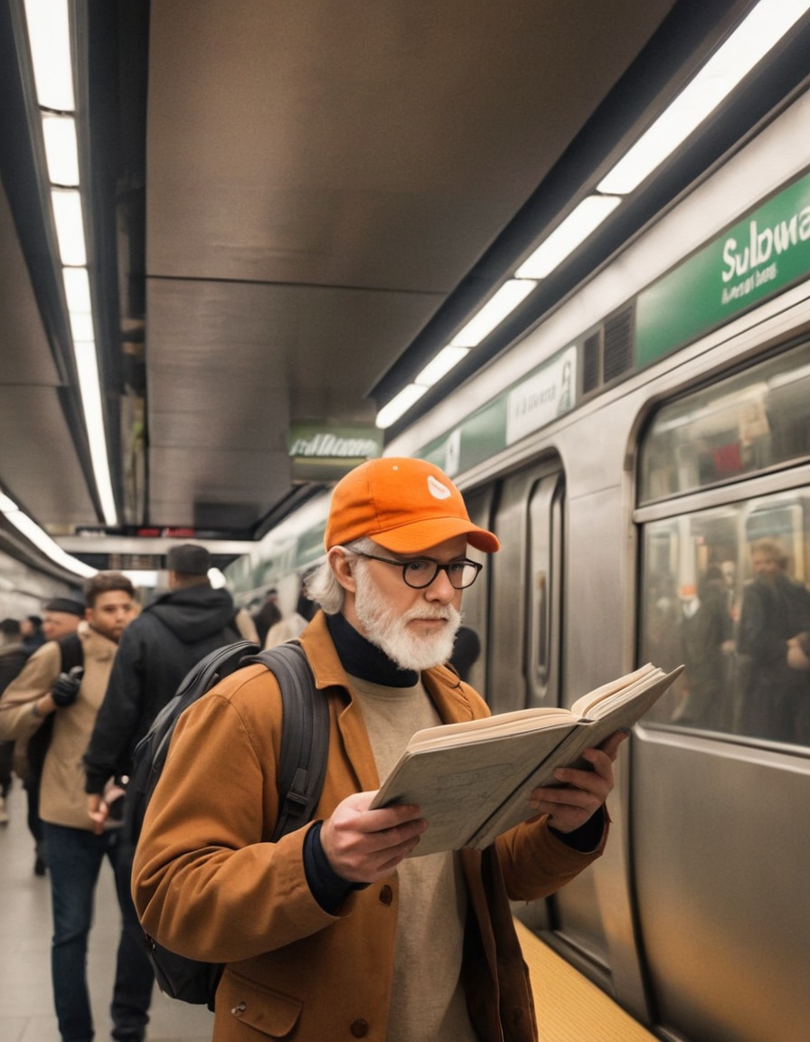 michelangelo, subway station, artist, sketchbook, urban life