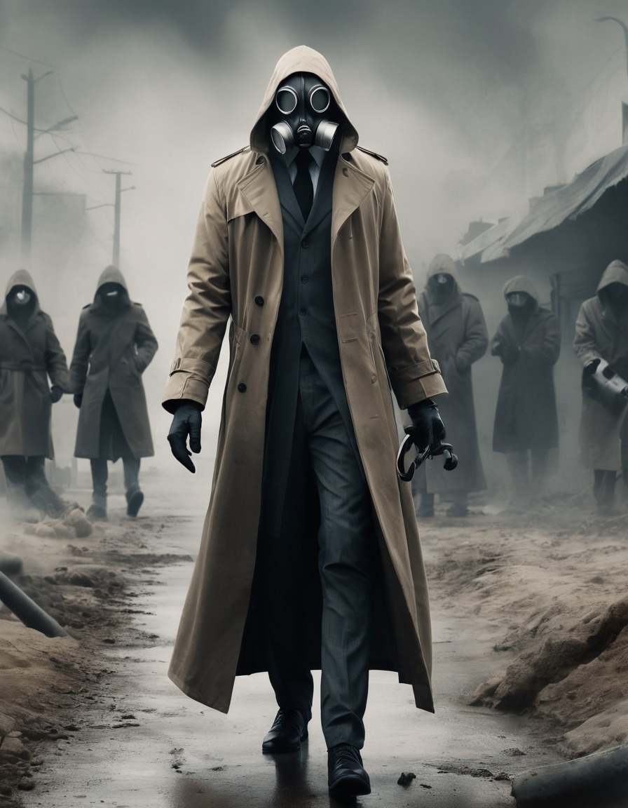 mysterious, figure, gas mask, trench coat, quest, fallout, games, tv shows