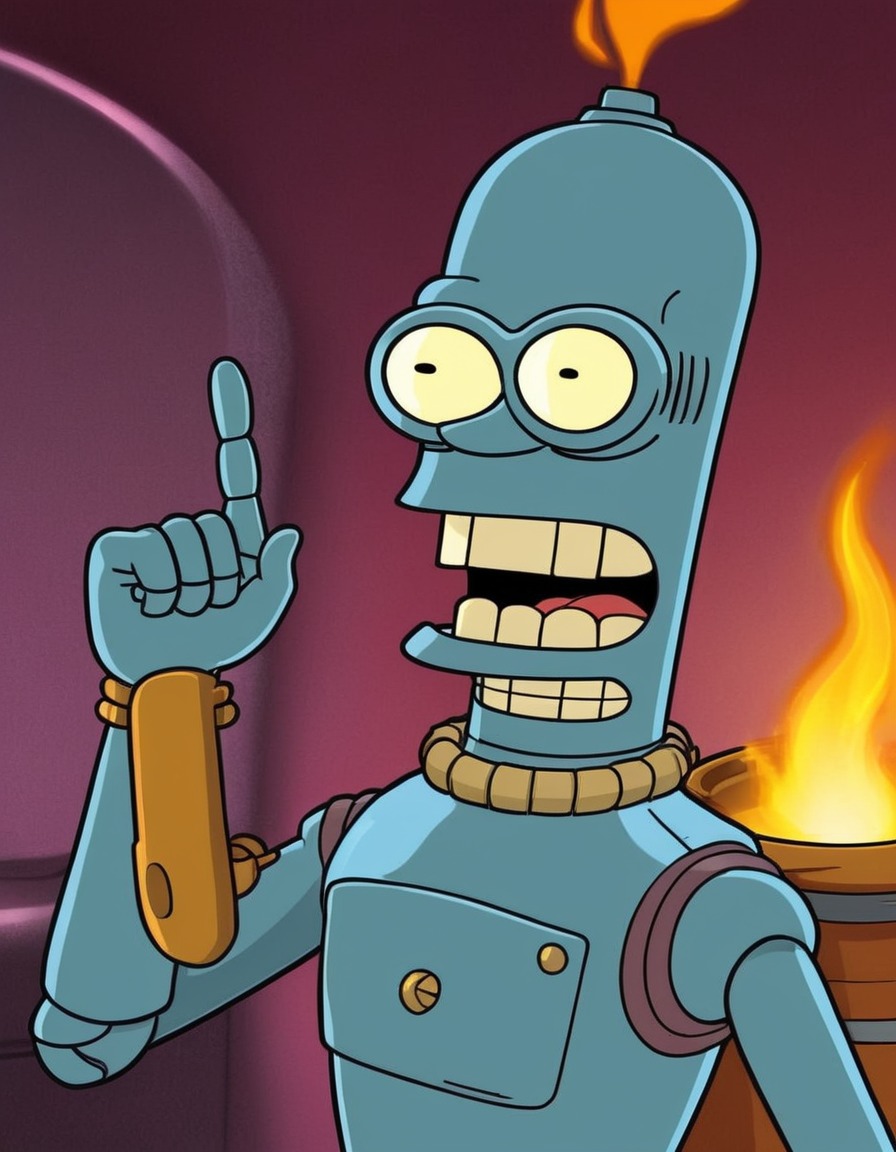 futurama, bender, sarcasm, stealing, animated character, robots, games, movies