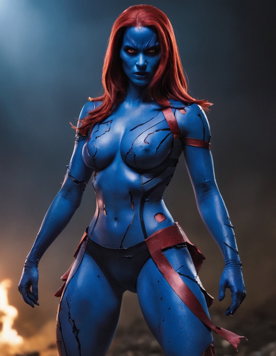 mystique, shapeshifter, superhero, costume, action