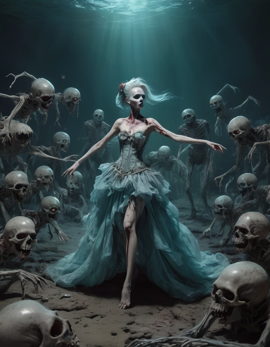 zombie, undead, elegant, ball gown, decay, graceful, nsfw