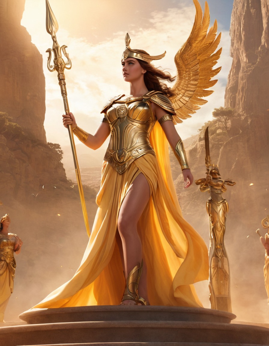 athena, epic, greek mythology, deity, storytelling, divine intervention