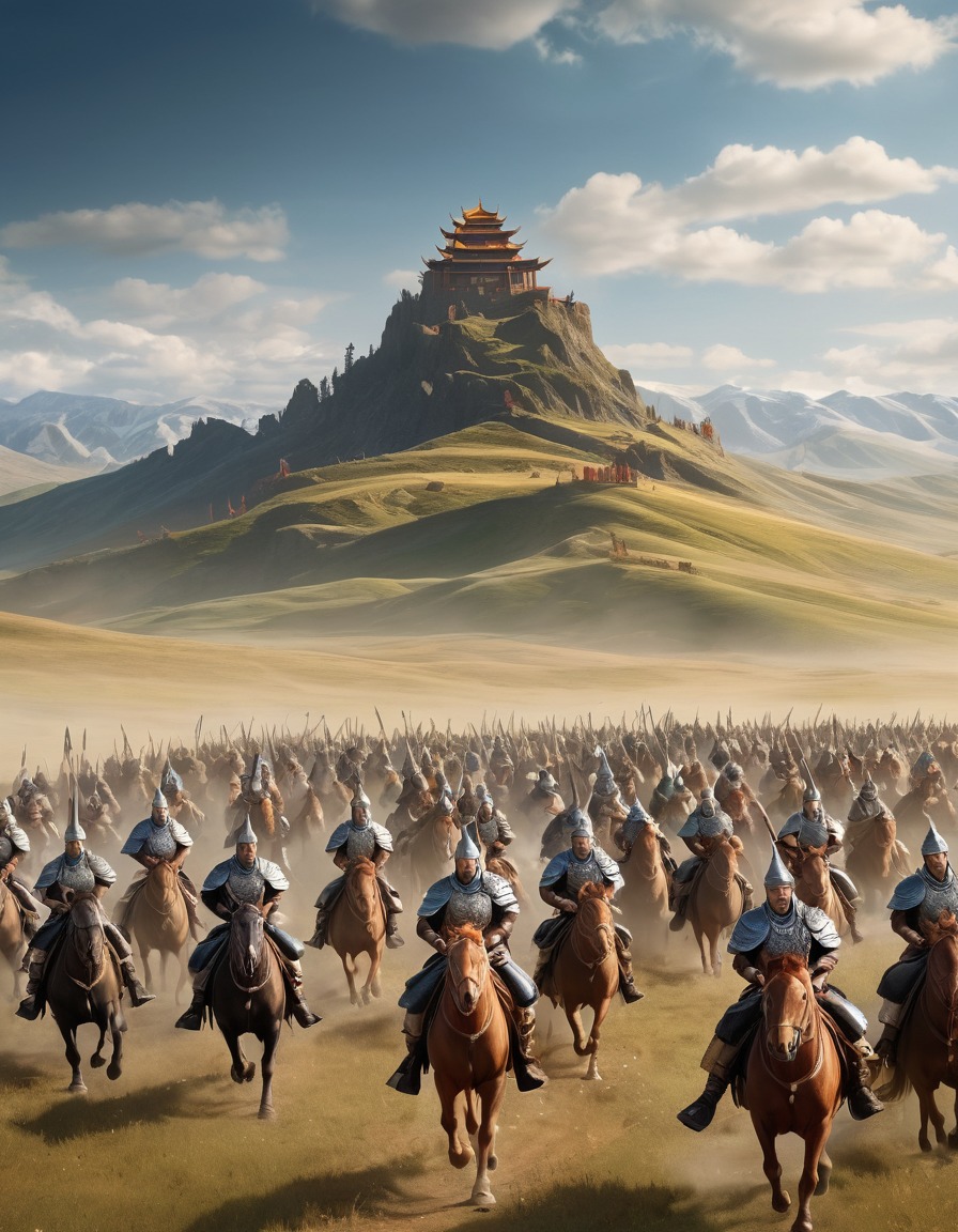 temujin, mongolian, folklore, warriors, landscape, majestic army