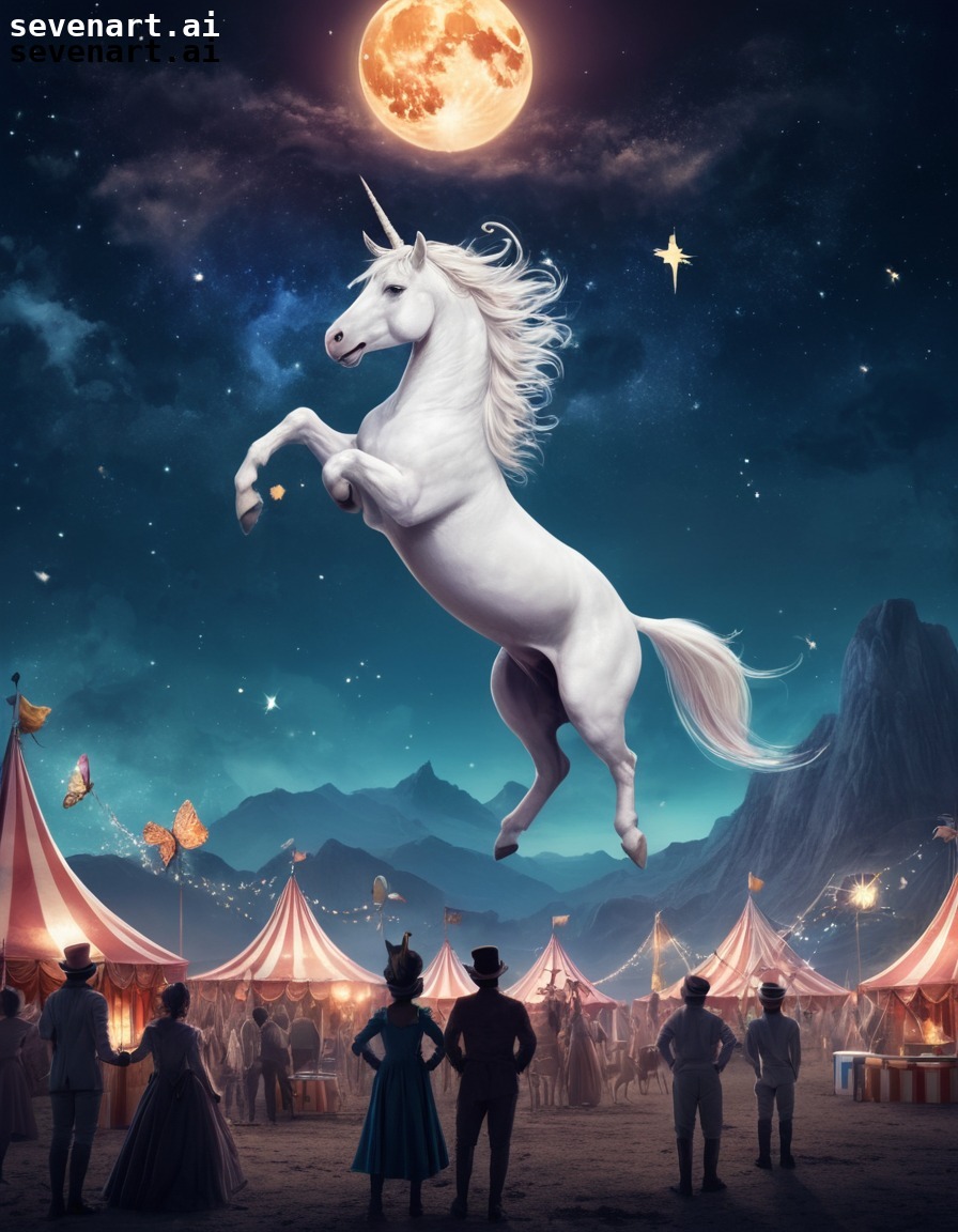 magical, circus, mythical creatures, unicorns, griffins