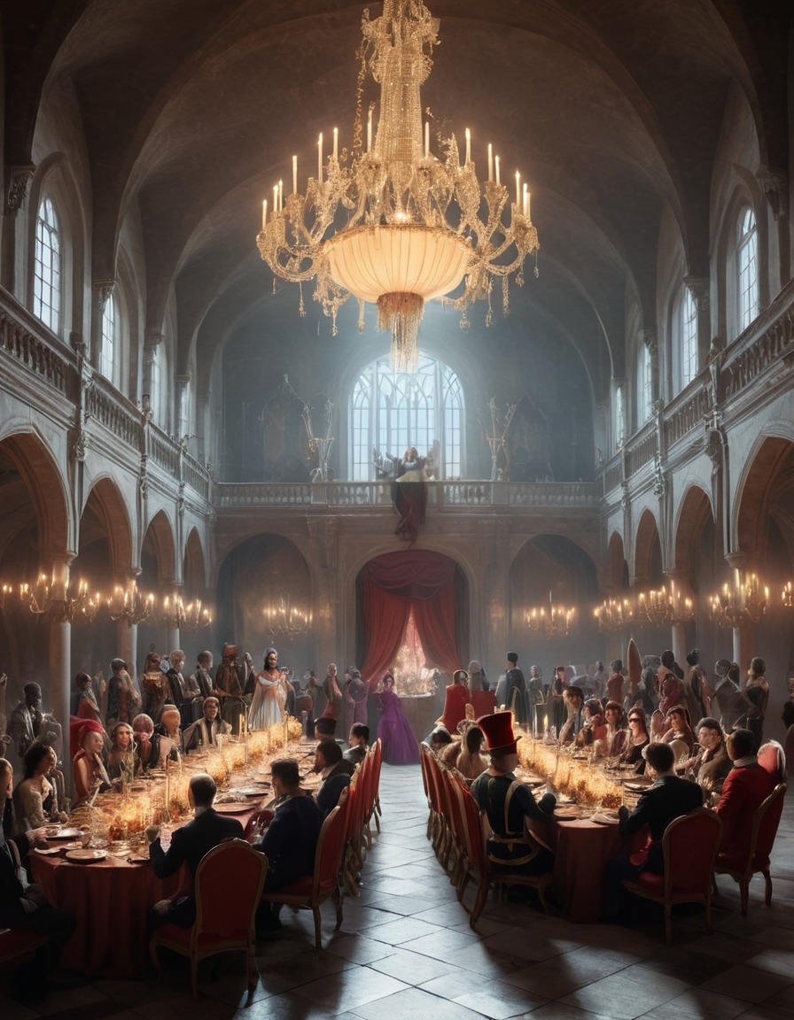 royalty, banquet, castle, celebration, entertainment, middle ages