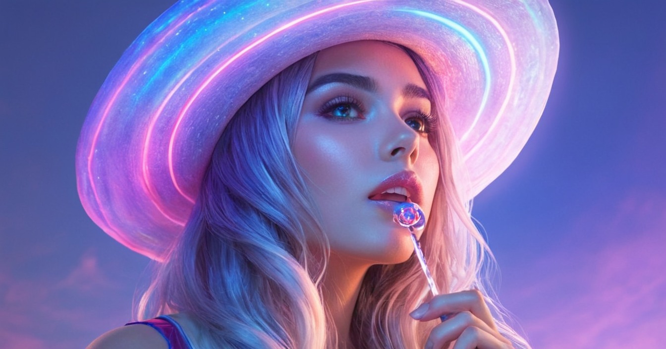 digitalart, portrait, magic, fanart, characterdesign, beauty, fantasyart, digitalpainting, makeup, neon, anime, candy, woman, womanbeautiful, neonwoman, art