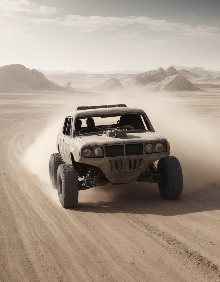 post-apocalyptic, wasteland, lone ranger, modified vehicle, adventure, mad max