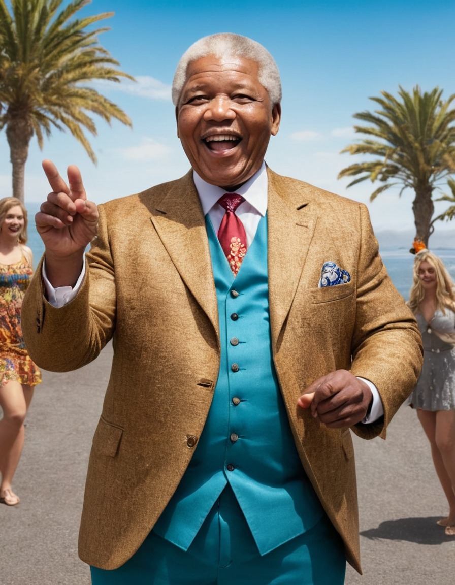 humorous, nelson mandela, impersonator, chubby, fat