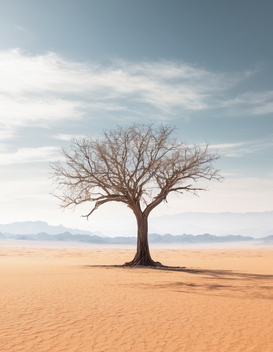 nature, desert, solitude, contrast, landscape