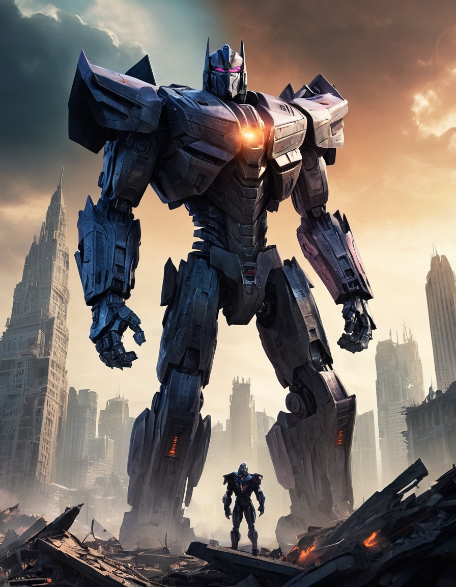 megatron, transformers, robot, cityscape, destruction, robots, games, movies