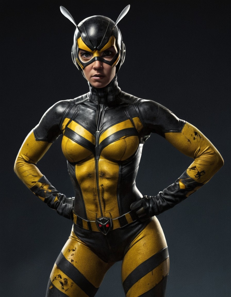 the wasp, superhero, determination, ripped clothes