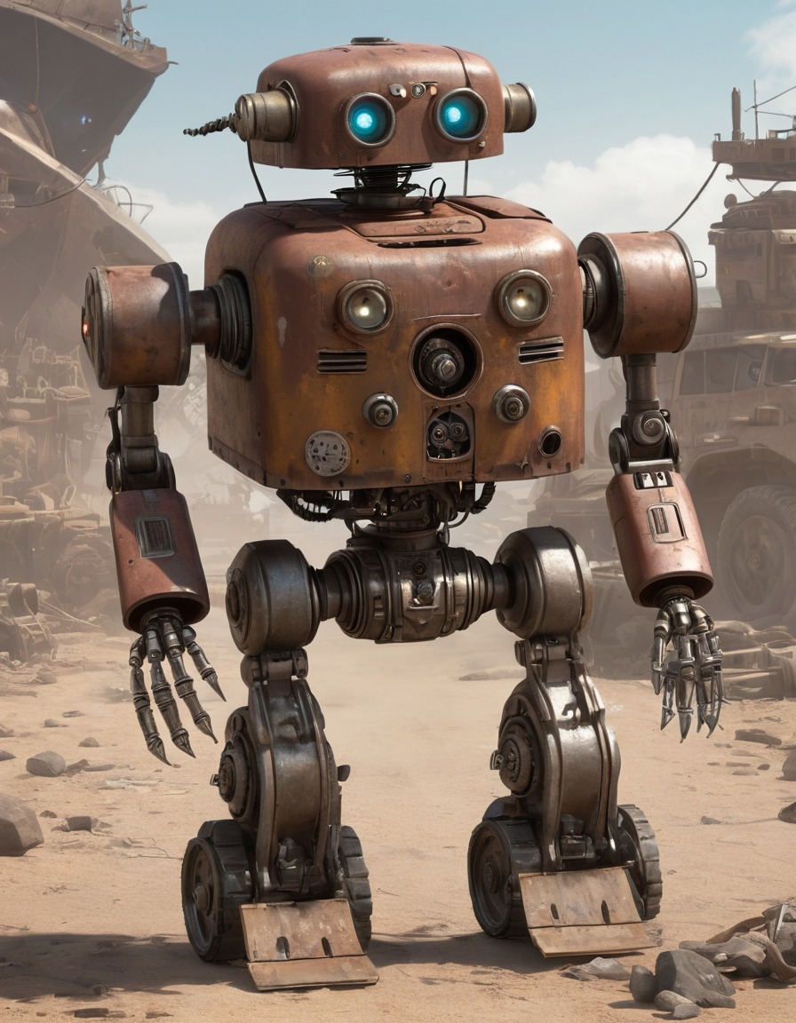 robot companion, repair, post-apocalyptic, adaptation, technology, fallout, games, tv shows