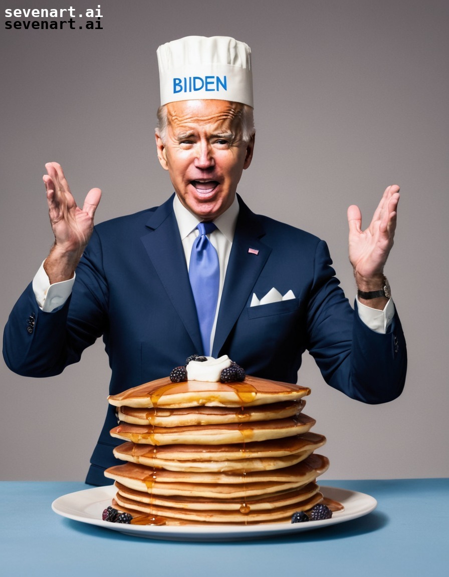 funny, joe biden, charity event, pancakes, balancing, usa