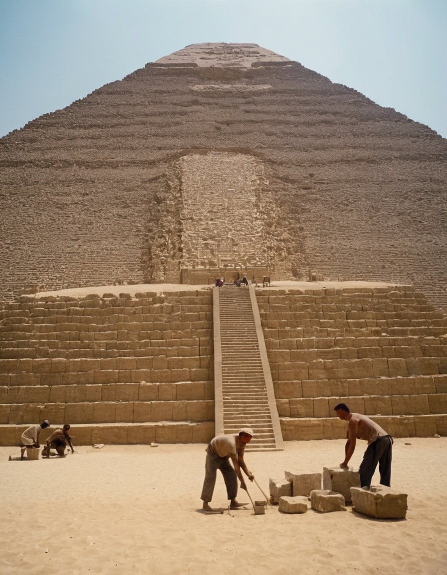 ancient egypt, 2500 bc, pyramid construction, manual labor, historical engineering, ancient architecture, ancient civilization