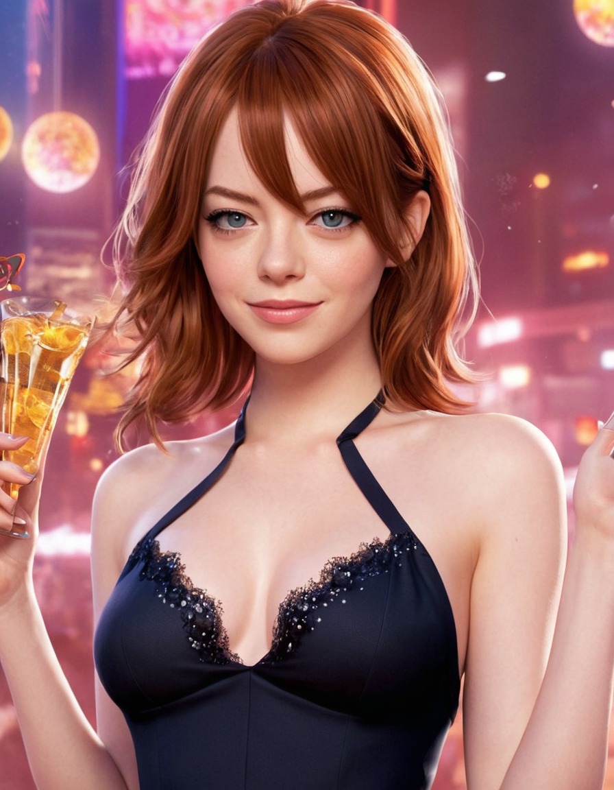 emma stone, anime, celebrity, hollywood, actress, character design