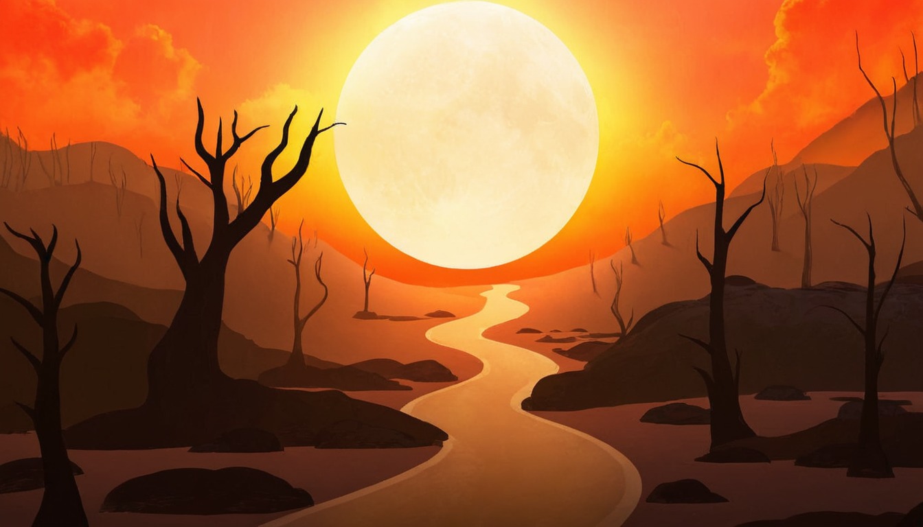 digitalart, barren, flames, heat, hell, highwaytohell, hot, inkscape, road, vector, fire