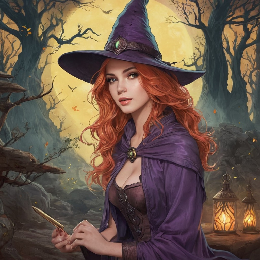 characterdesign, magic, fantasyart, witch, sorceress, dreamup, bewitched, ai_art