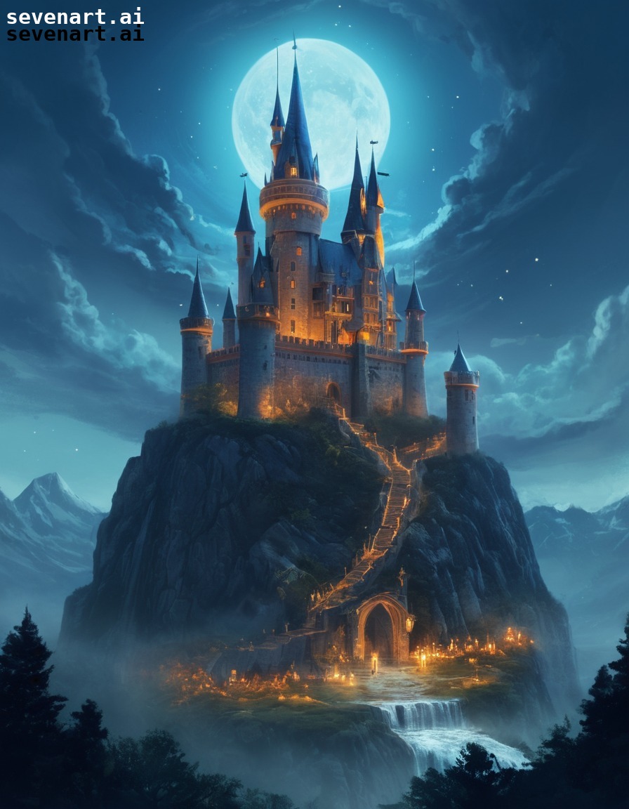 castle, wizard, ancient, spells, enchantments, fantasy