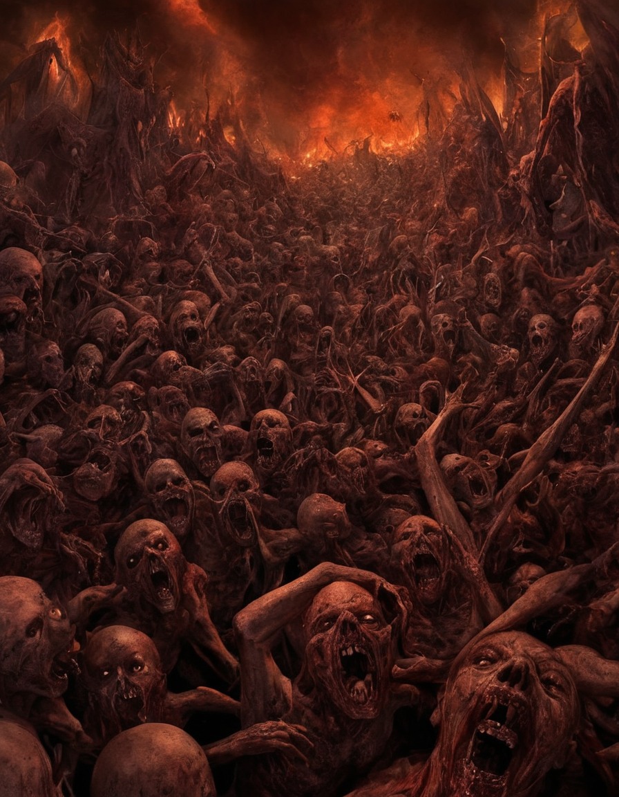 hell, lost souls, screaming, horror, afterlife, torment, damnation