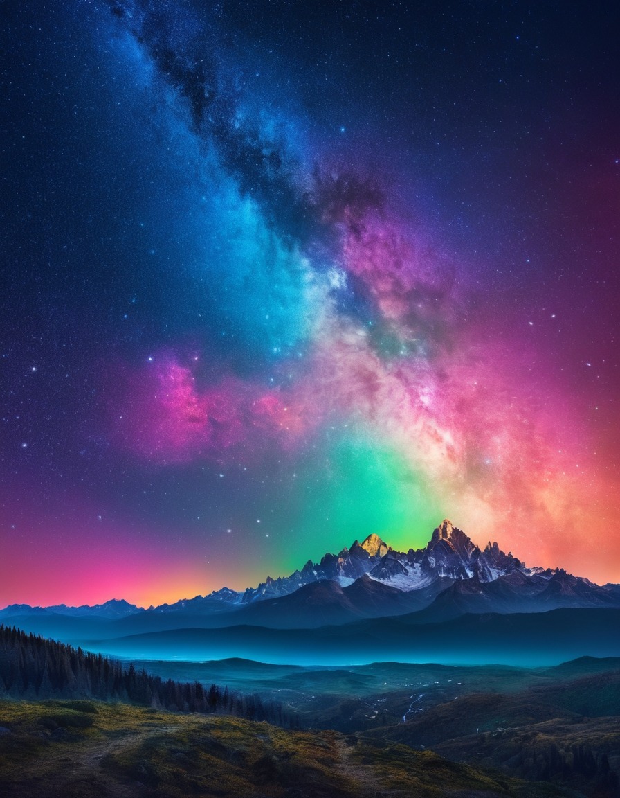 universe, night sky, stars, vibrant colors