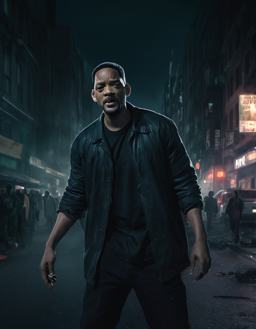 will smith, zombie, cityscape, night, horror, celebrities