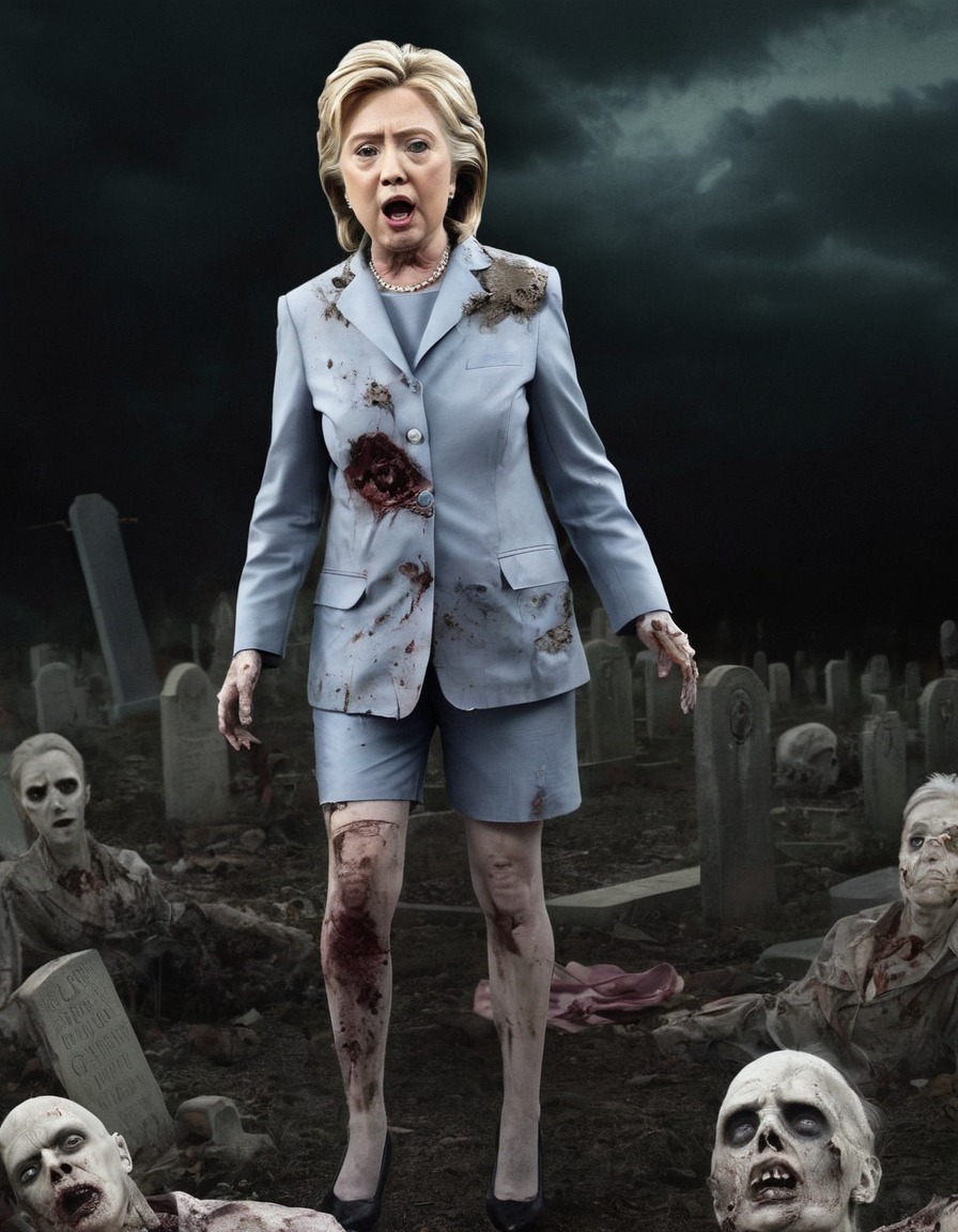 hillary clinton, zombie, political, graveyard, resurrection, gruesome, politics