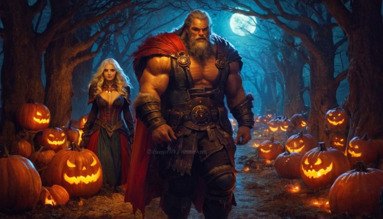 warrior, fantasyart, barbarian, beautiful, bing, conceptart, family, halloween, originalcharacters, spooky