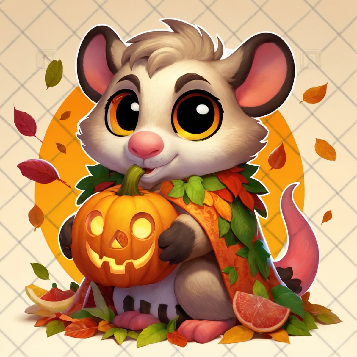 adoptable, chibi, halloween, digitalart, cartoon, animal, characterdesign, adoptablesopen, spooky, fanart, sale