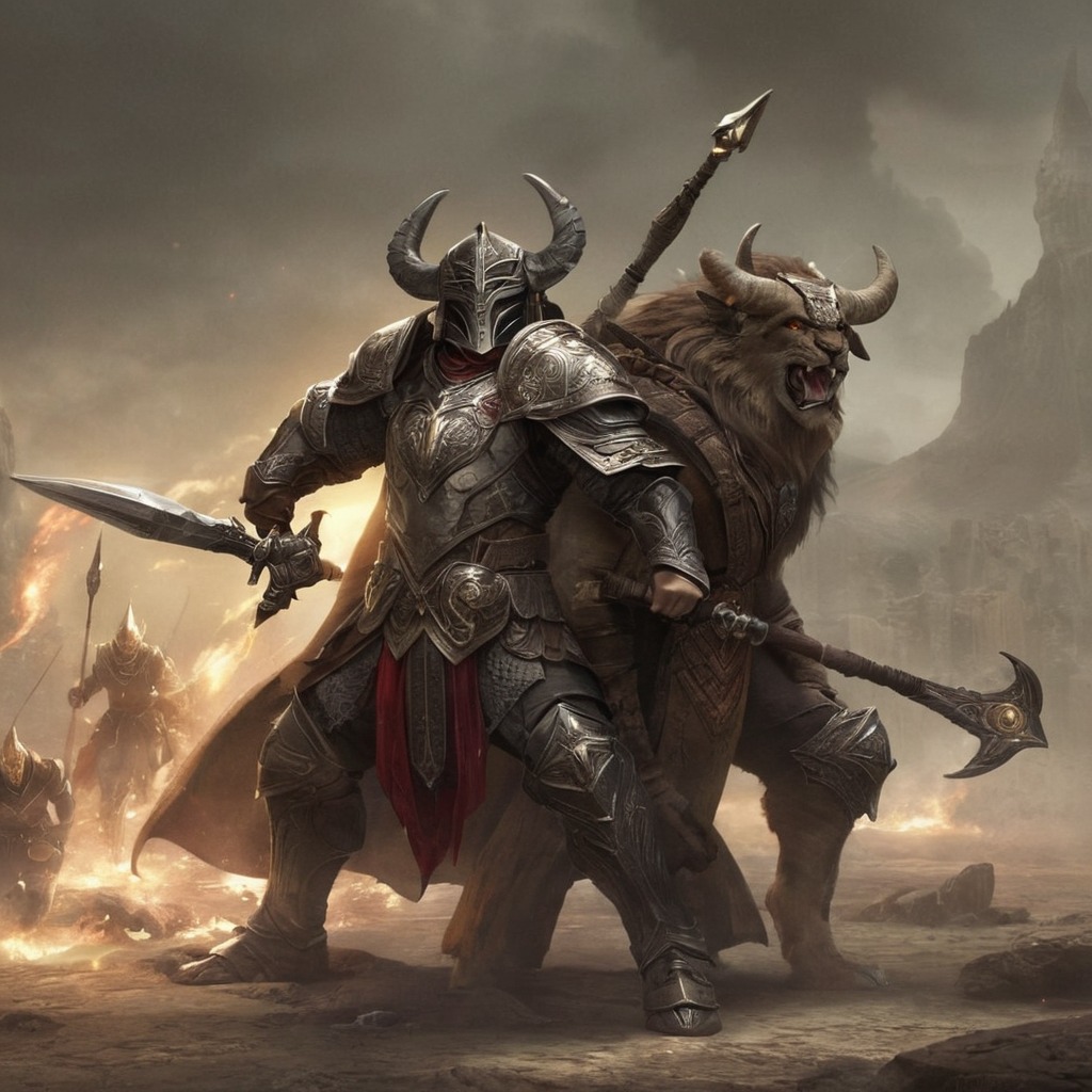 warrior, fantasyart, fantasycharacter, epic, fighter, knight, battle, dreamup, warhammer, ai_art