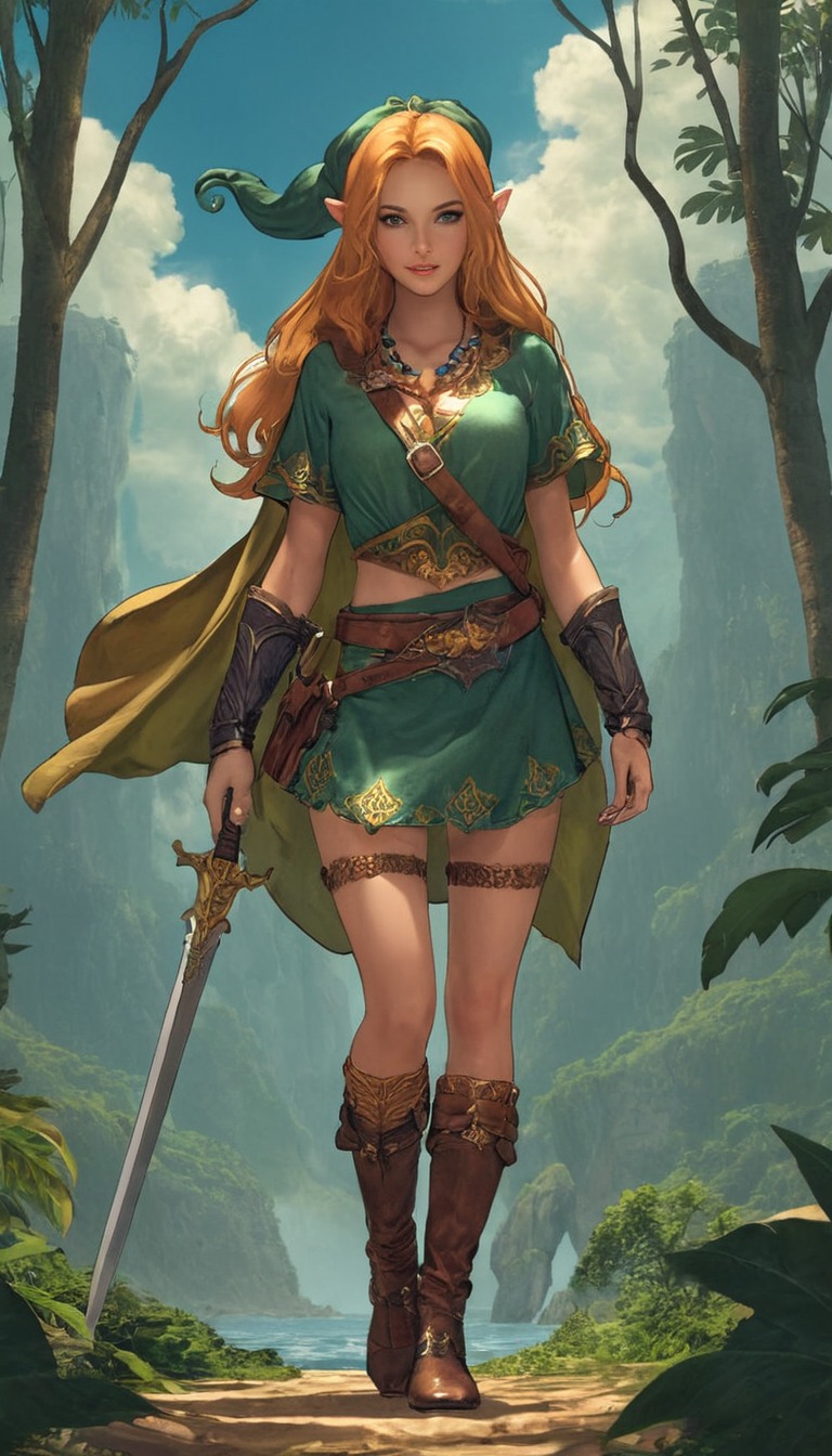 digitalart, fanart, videogamefanart, warrior, princess, nintendo, characterdesign, fantasyart, fantasycharacter, cartoon, anthroart, dailydeviation, hyrule, swords, warriorwomen, dailychallenges