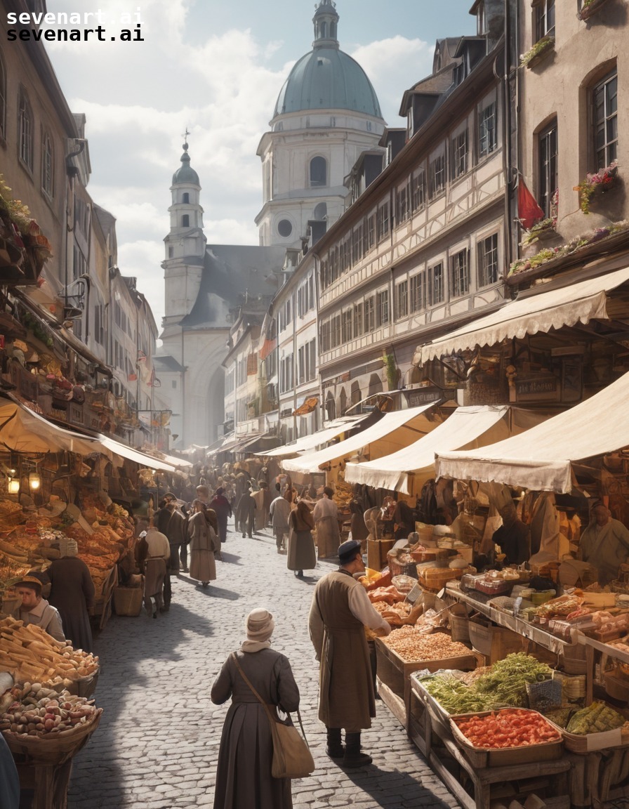 market, europe, vendors, goods, bustling