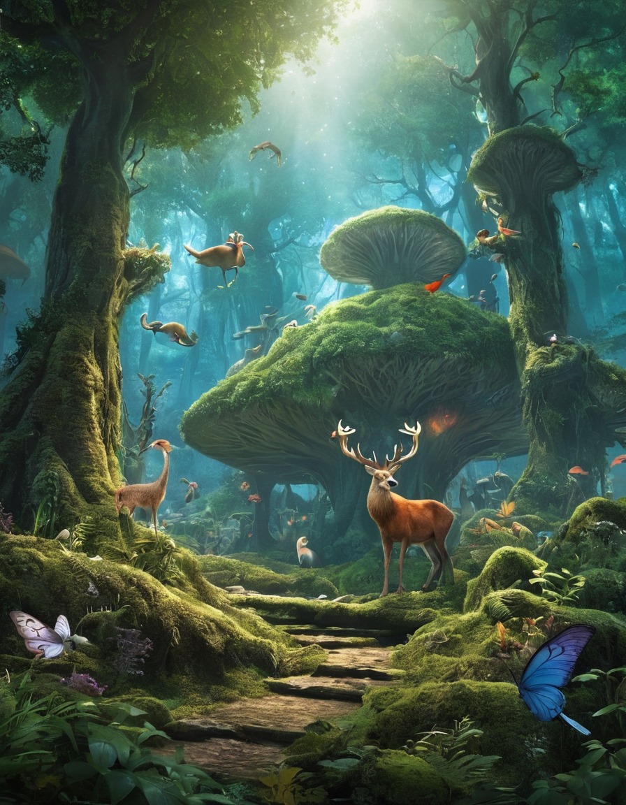 fantasy, mystical, forest, creatures, magic