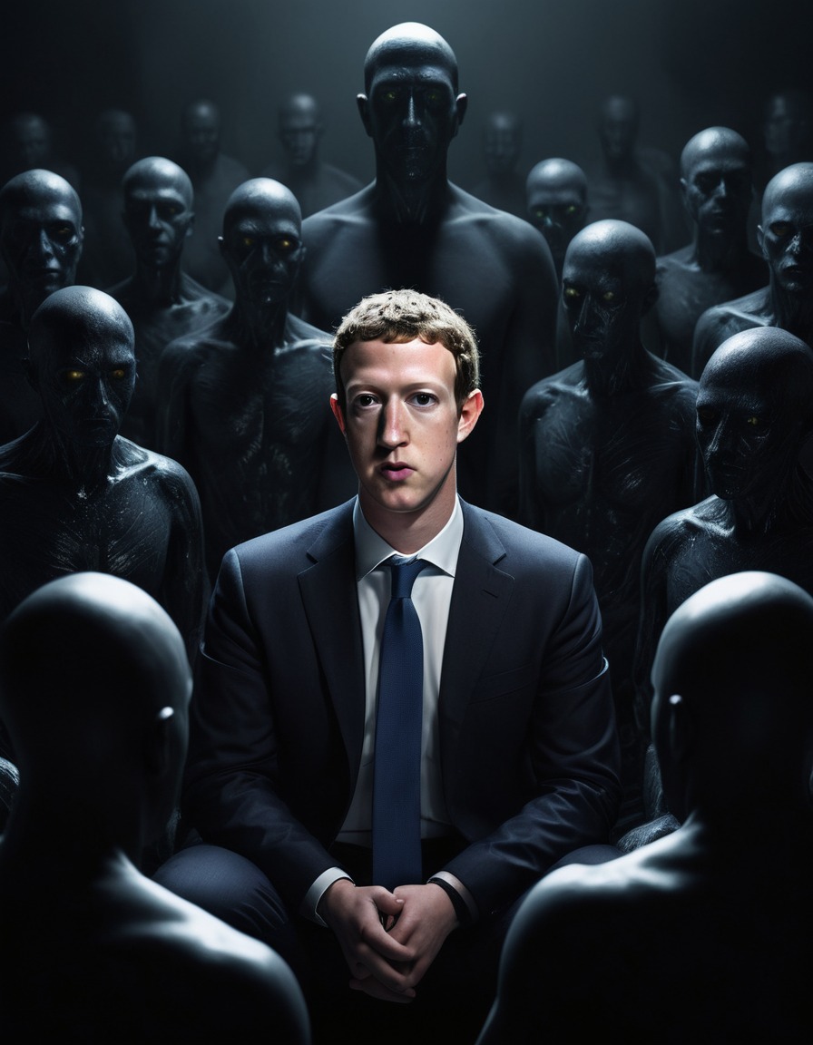 mark zuckerberg, sinister, shadowy, figures