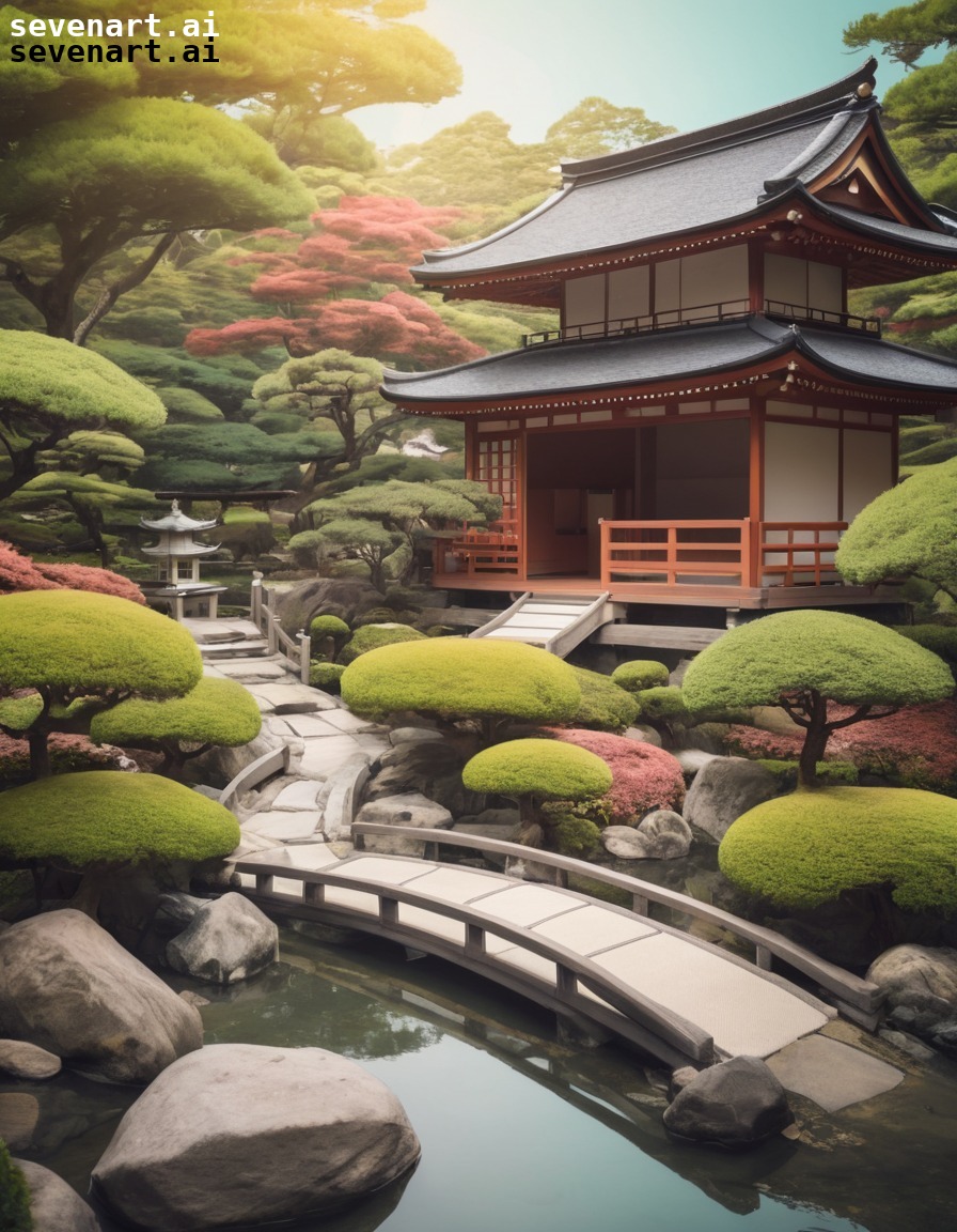 japanese, garden, tea house, serene, traditional