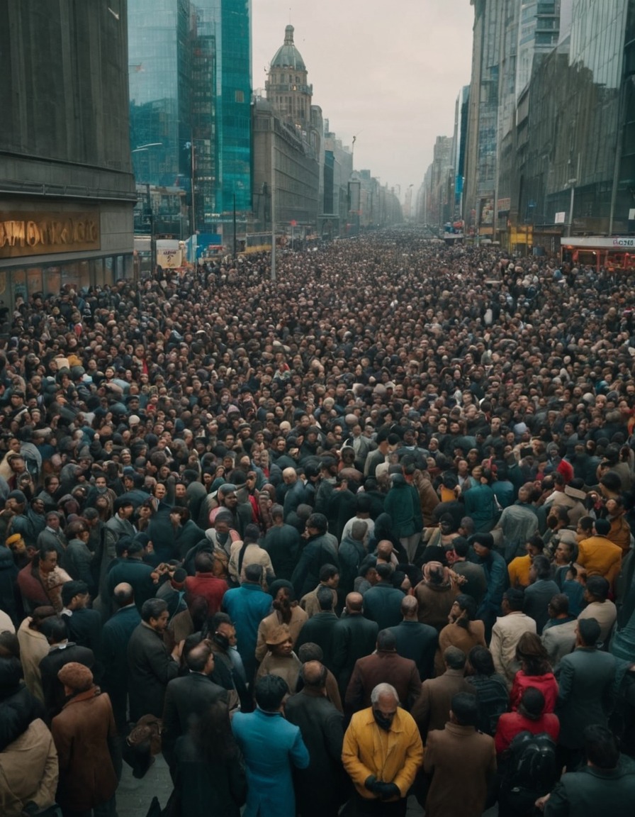 bank, overcrowded, big city, urban, finance, customer service, long lines