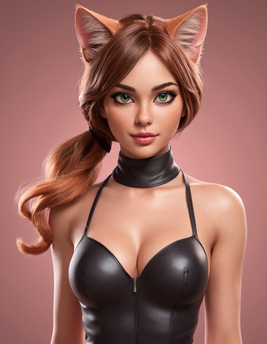 mutations, woman, female, mutated woman, feline features, cat-like eyes, cat ears