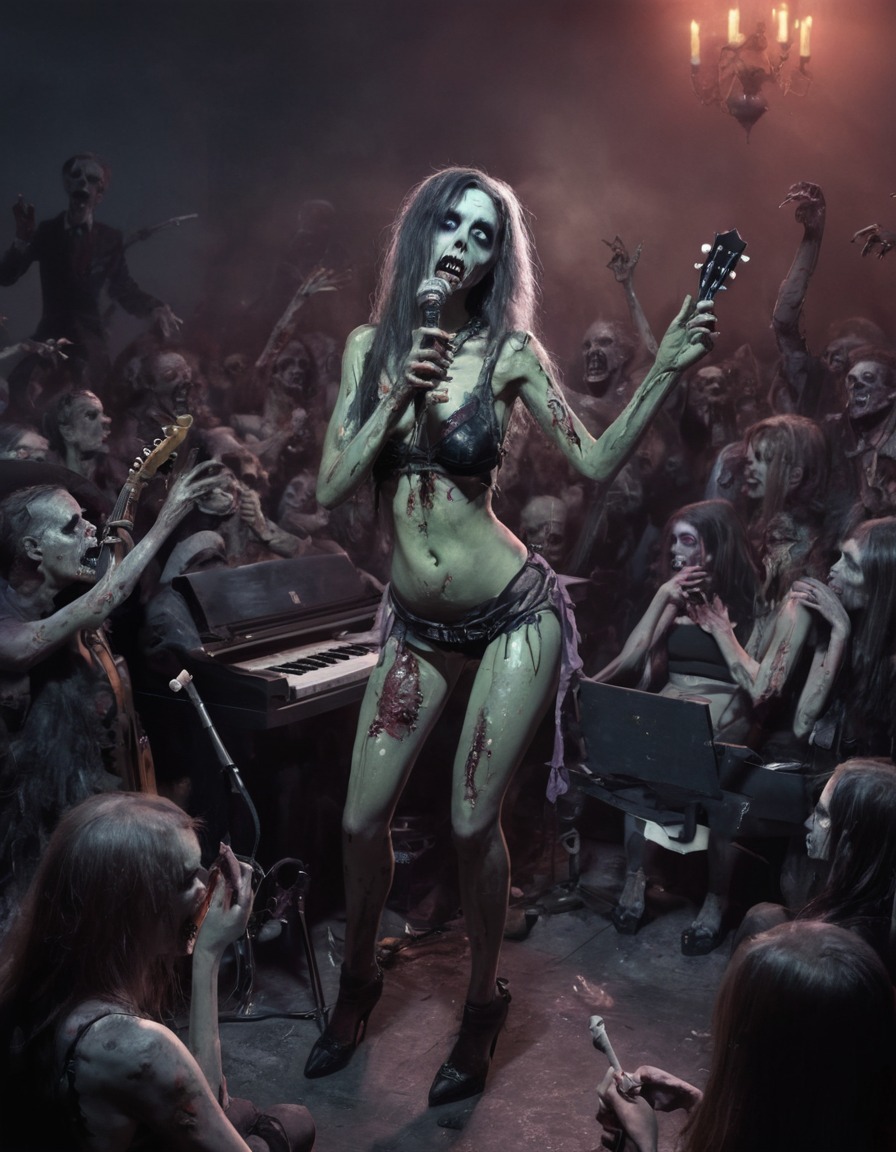 zombie, musician, concert, horror, undead